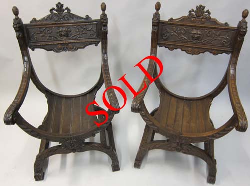 pair of french antique fauteuils dagobert sold