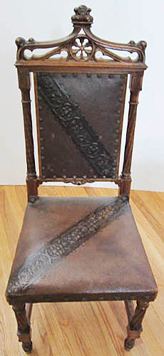 5119-antique dining chair leather