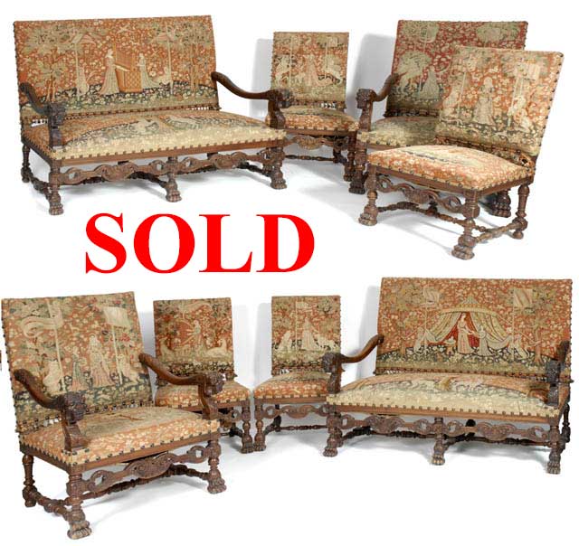 Pair of Antique Armchairs 3106 in of Louis XIV Style