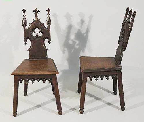 pair of gothic chairs