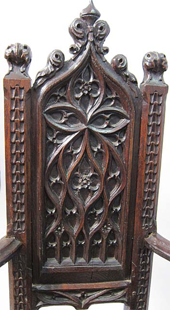 5188-back panel of french gothic caquetoire