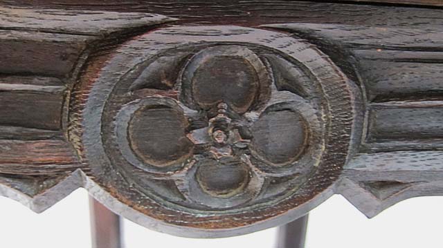 5188-quatrefoil carved in oak