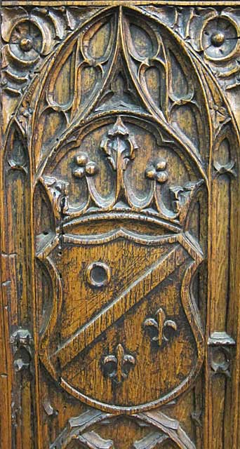 coat-of-arms on throne chair