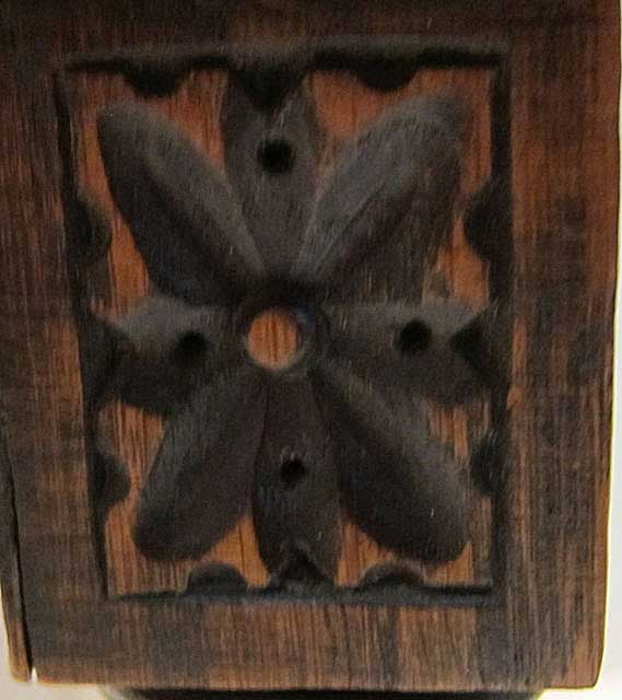 5208-rosette detail of gothic dining chair