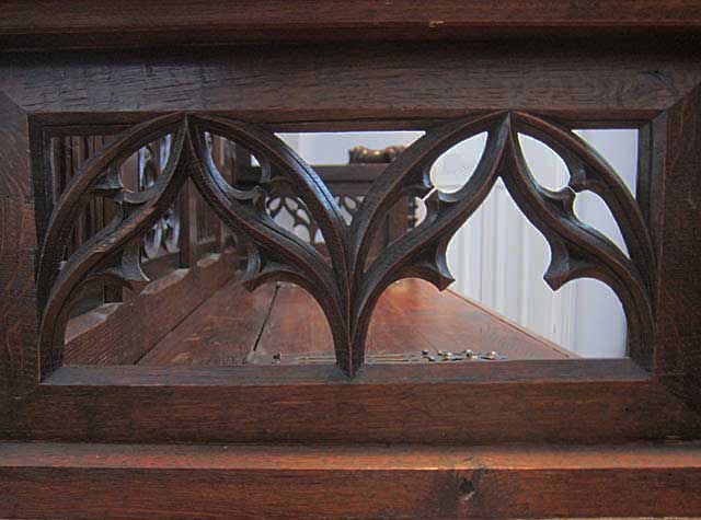gothic bench armrest arches