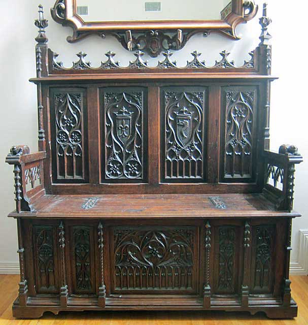 french antique gothic bench