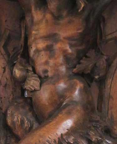 sgabello satyr torso detail