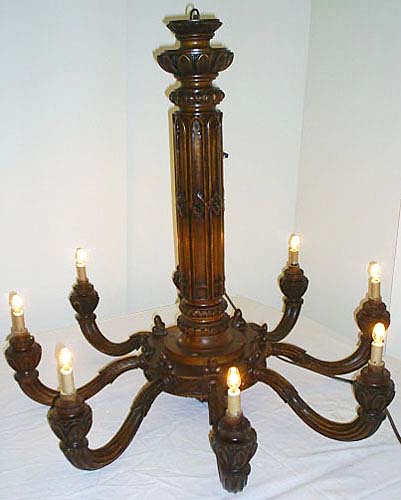gothic chandelier illuminated