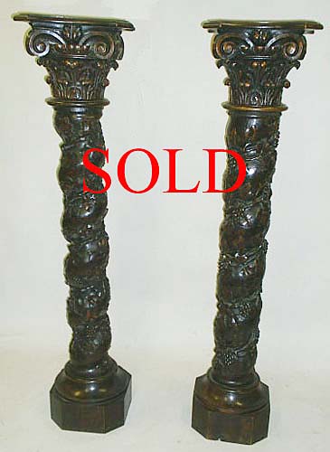 french antique columns vines oak sold