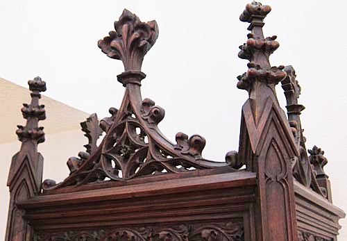 4179-elaborate tracery gothic clock top