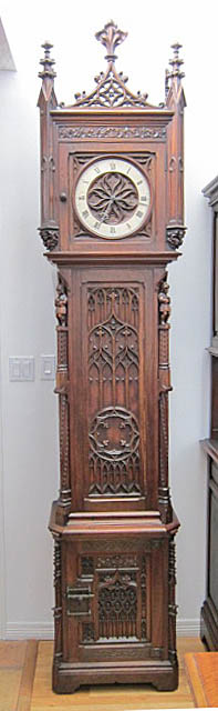 french antique grandfather clock in gothic style