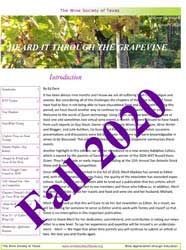 Fall 2020 Newsletter of the Wine Society of Texas