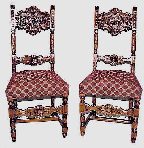 pair of french antique dining chairs
