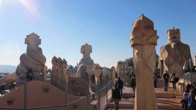 chimneys of la pedrera