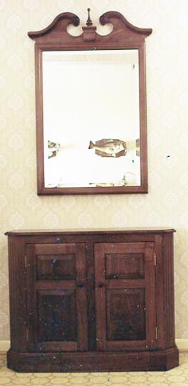 custom-designed mirror and cabinet