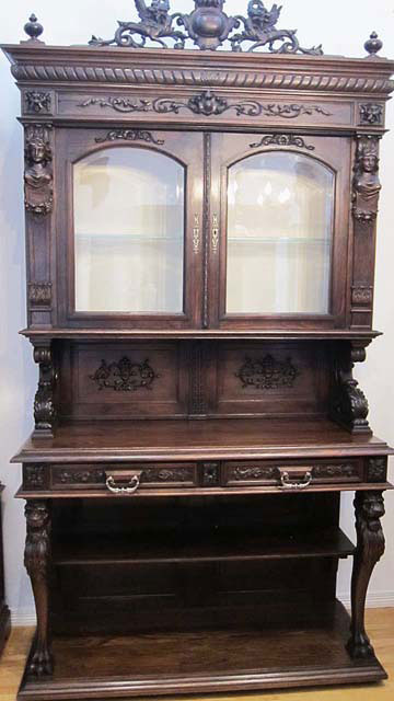 french antique renaissance cabinet with hercules theme