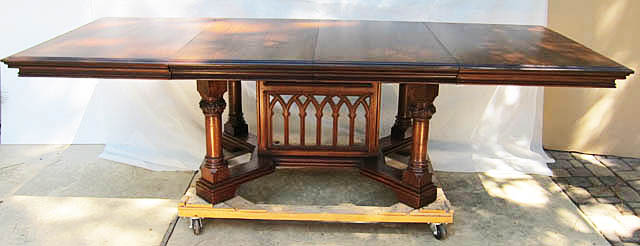 french gothic revival dining table with extensions