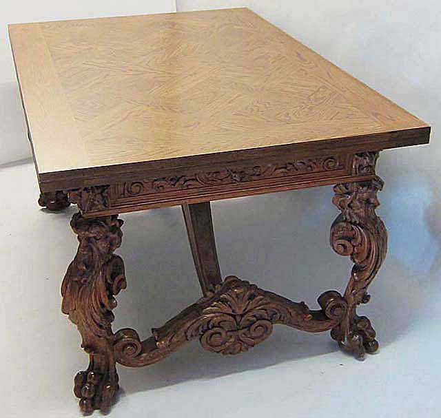 french antique dining table parquet top renaissance revival