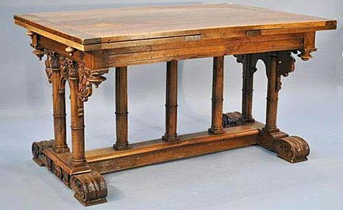 french antique library table