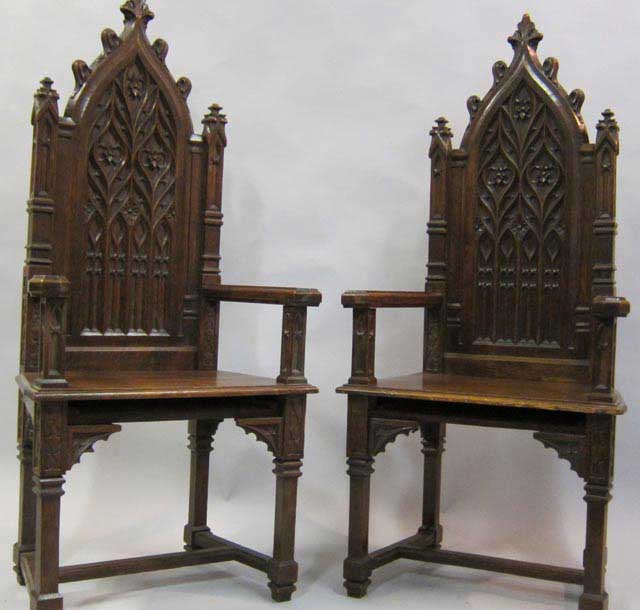 gothic revival armchairs