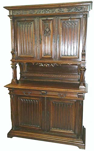 gothic revival dining cabinet antique