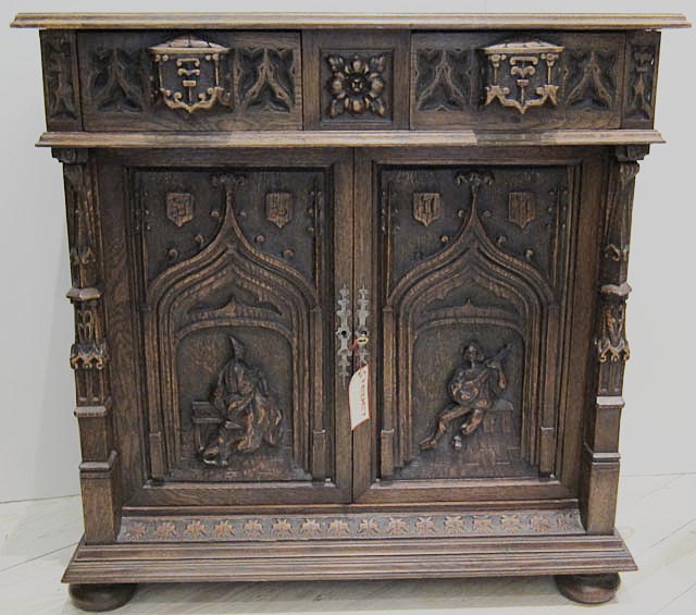french antique troubadour cabinet