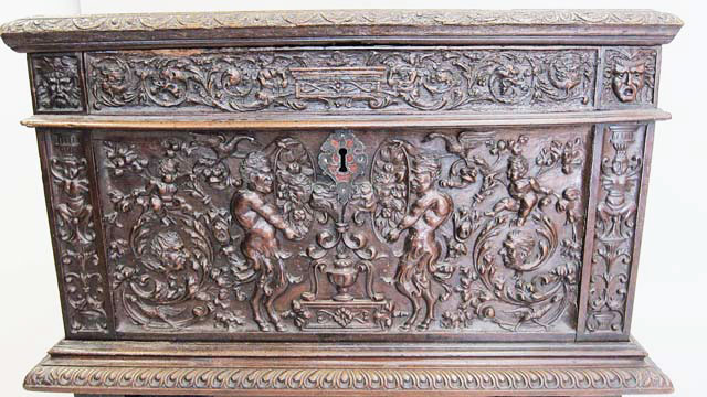 french renaissance antique carved chest