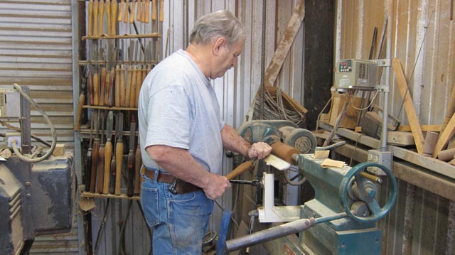 George Greider at his Lathe