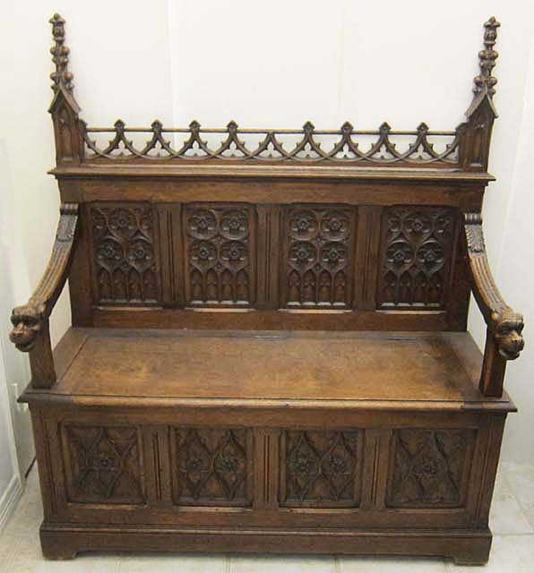 gothic antique bench