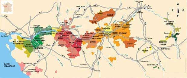 Loire Valley Wine map