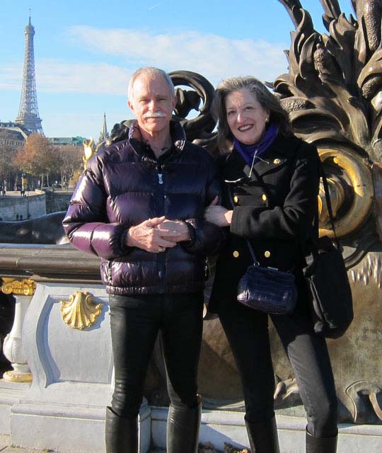 Meril and Michael Markley on Alexander III Bridge in Paris