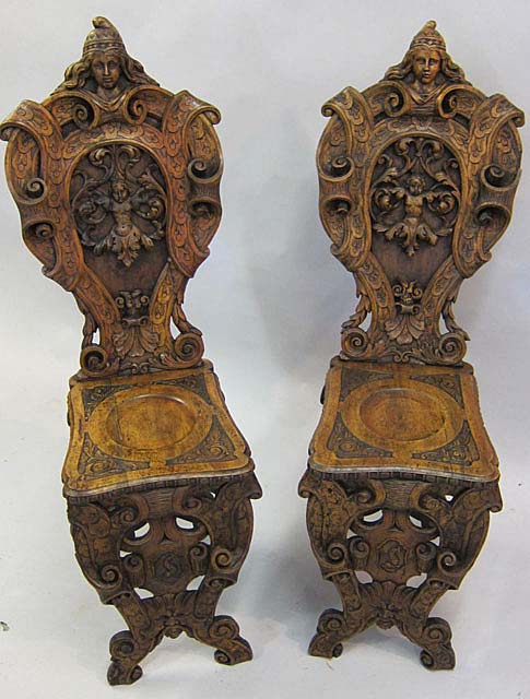 pair of french antique sgabelli