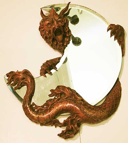 dragon mirror in sycamore