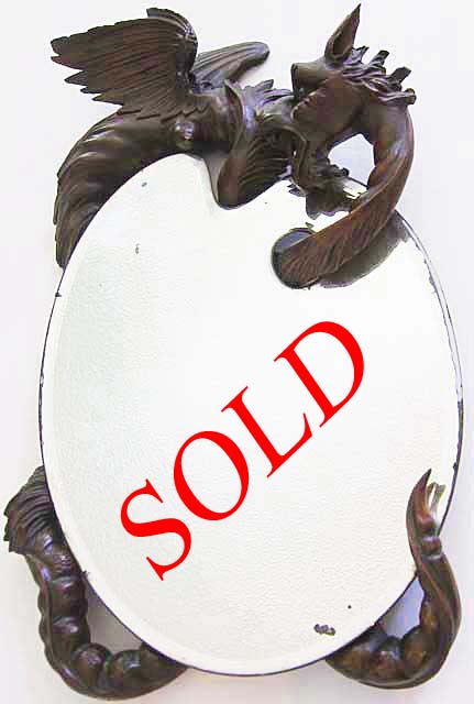 french antique dragon mirror