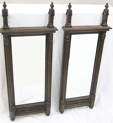 antique french pair-of-gothic-mirrors