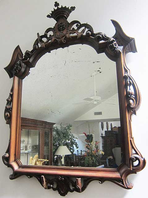 9227-french antique mahogany mirror