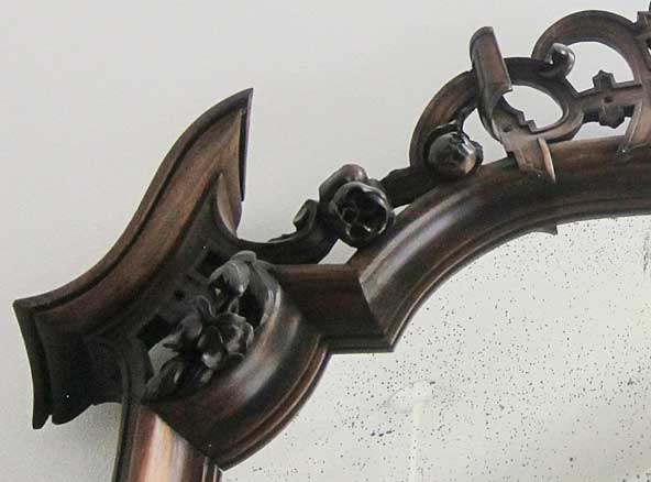 9227-left corner of french antique mirror