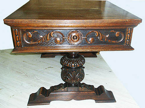 3303-side view antique pedestal desk