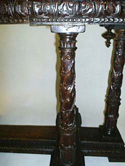 3304-carved column antique table