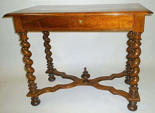 small french antique table with inlaid top