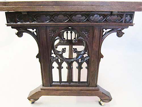 5112-side view gothic antique dining table