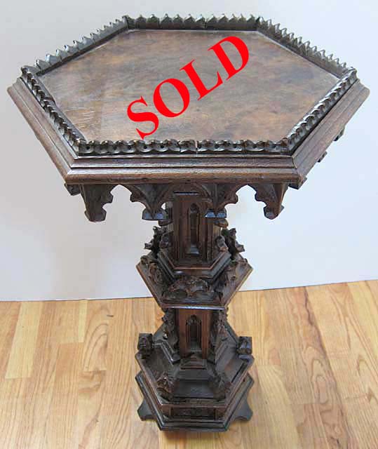 french gothic hexagonal gueridon-table