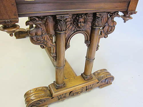 5181-carving french antique library table