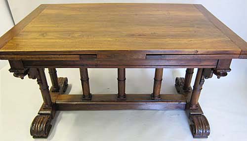 5181-trestle design french antique library table