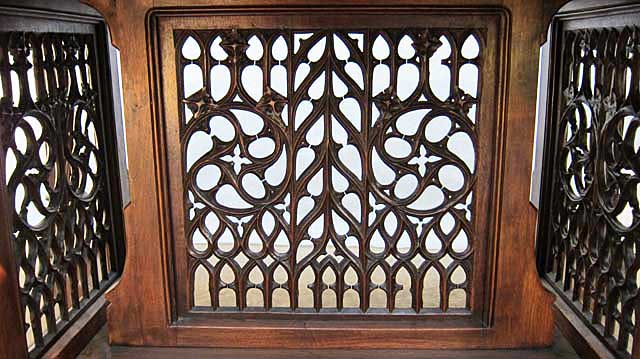 Gothic table base tracery panels