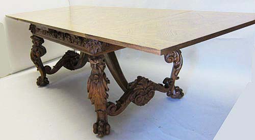 5219-french antique dining table extended