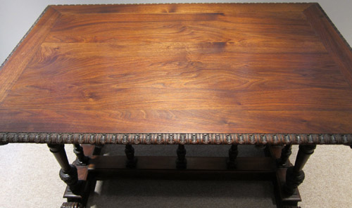 9218-solid walnut top antique table