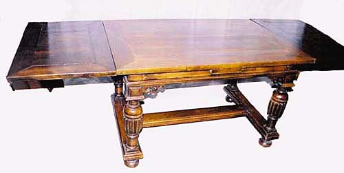 9451-solid oak table leaves extended